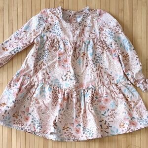Pink Floral Modern Moments 100% Cotton Toddler Dress, Size 2T